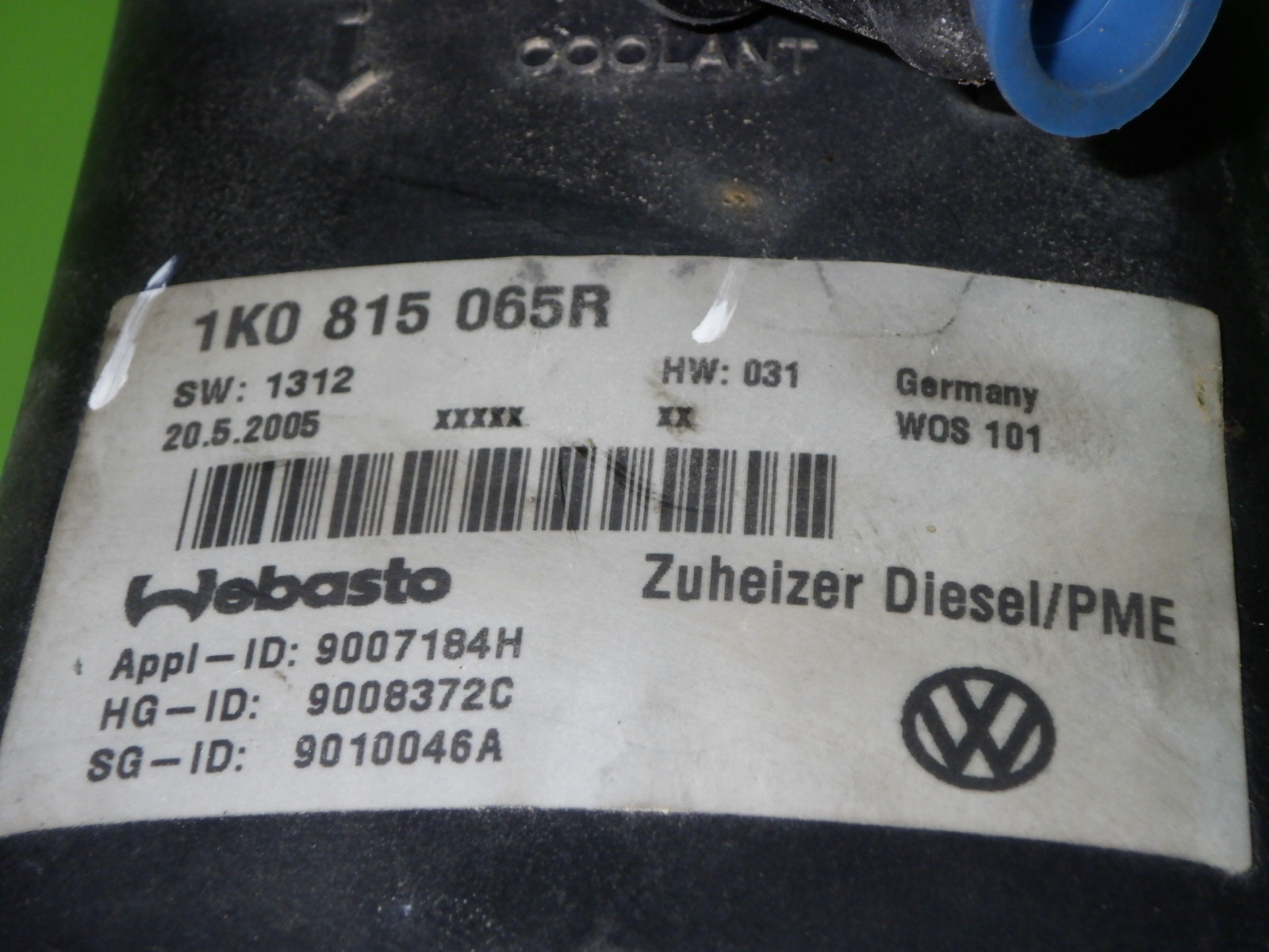 Standheizung VW TOURAN (1T1, 1T2) 1.9 TDI 000018021232 - 396550